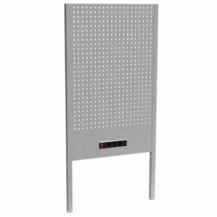 Kraftmeister Standard metal tool panel with outlet grey