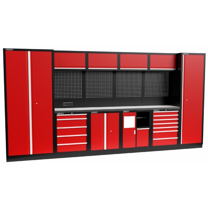 Kraftmeister Standard garage storage system Michigan stainless steel red