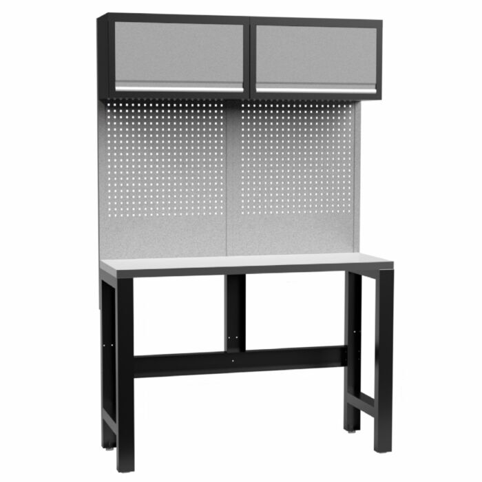 Kraftmeister Standard workbench with 2 wall cabinets stainless steel 136 cm grey