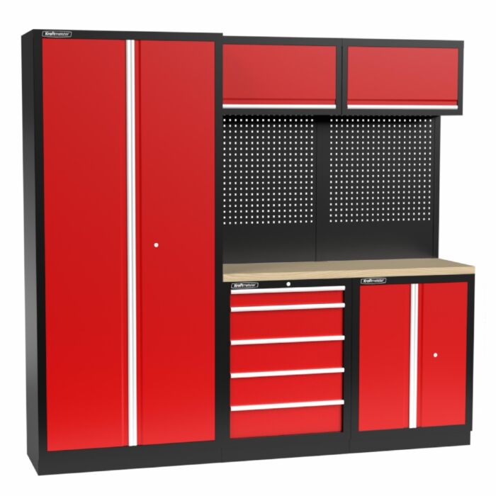 Kraftmeister Standard garage storage system Arkansas plywood red