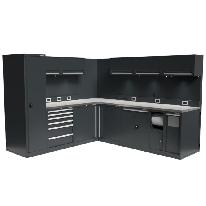 Kraftmeister Expert corner garage storage system L stainless steel anthracite