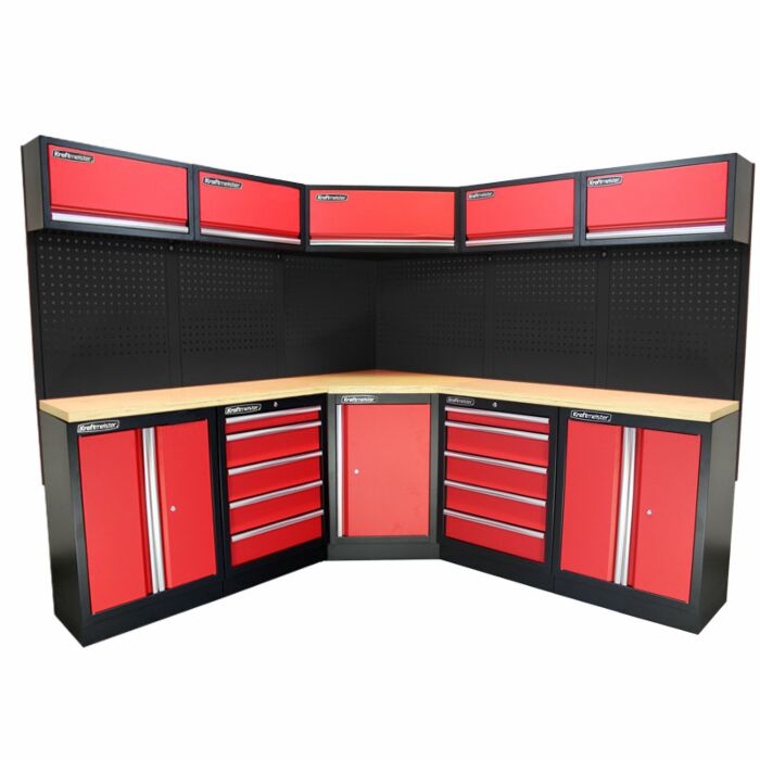 Kraftmeister Standard garage storage system Kentucky plywood red