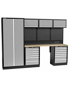 Kraftmeister Standard garage storage system Louisiana plywood grey