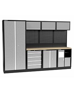 Kraftmeister Standard garage storage system Indiana plywood grey