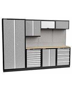 Kraftmeister Standard garage storage system Montana plywood grey