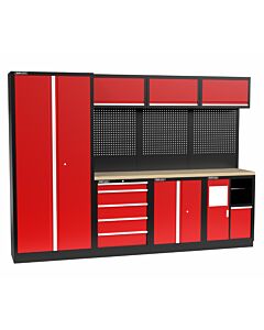 Kraftmeister Standard garage storage system Indiana plywood red