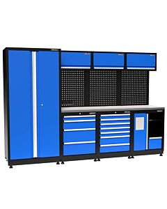 Kraftmeister Premium garage storage system Halifax stainless steel blue