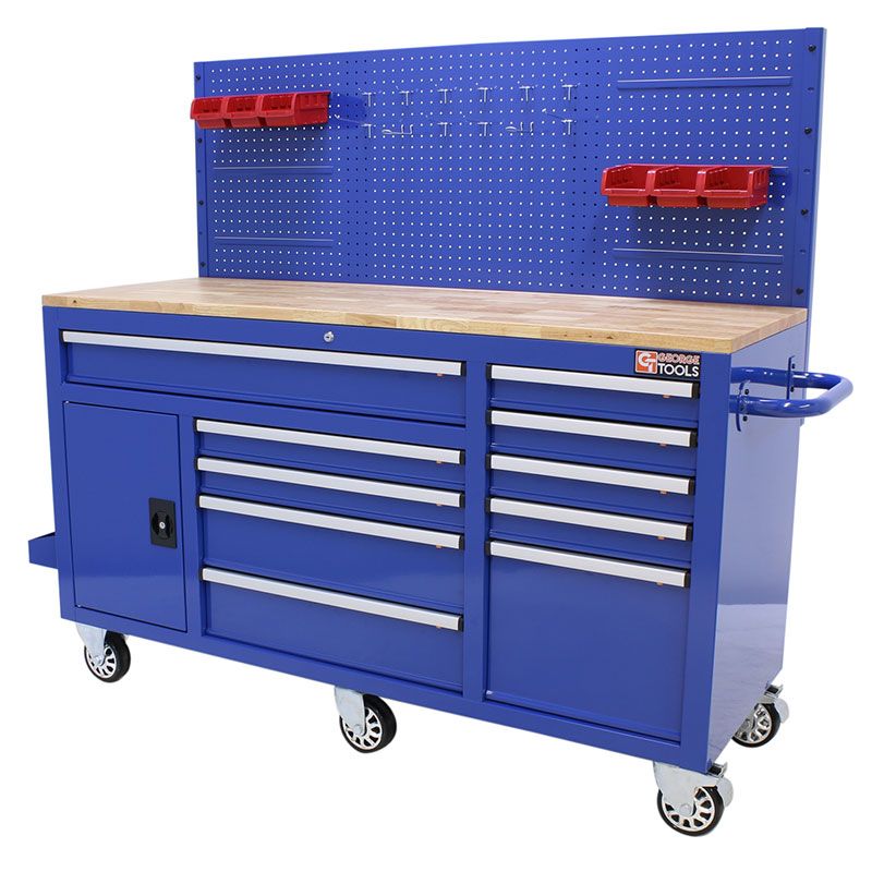 enkel Technologie het ergste george-tools-roller-cabinet-62-inch-with-10-drawers-blue