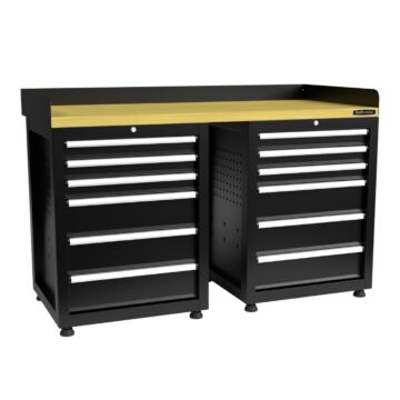 Kraftmeister workbench 12 drawers MDF 150 cm black