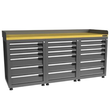 Kraftmeister workbench 18 drawers MDF 200 cm grey