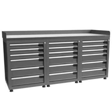 Kraftmeister workbench 18 drawers Stainless Steel 200 cm grey