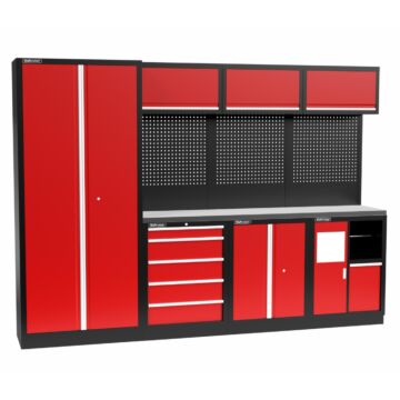 Kraftmeister Standard garage storage system Indiana stainless steel red