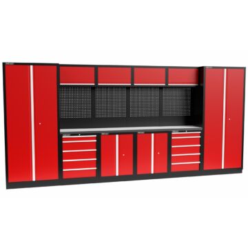 Kraftmeister Standard garage storage system Texas stainless steel red