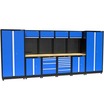 Kraftmeister Premium garage storage system Winnipeg oak blue