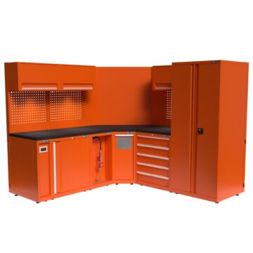 Kraftmeister Expert corner garage storage system M hybrid orange