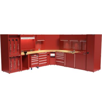 Kraftmeister Expert corner garage storage system XL beech red