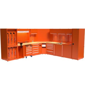 Kraftmeister Expert corner garage storage system XL beech orange