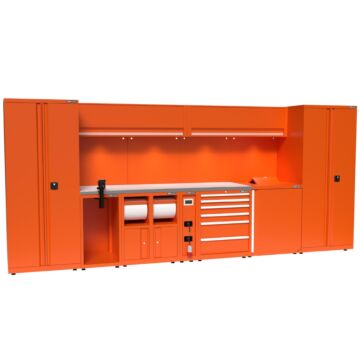 Kraftmeister Expert garage storage system L stainless steel orange